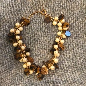 J. Crew tortoise and pearl necklace